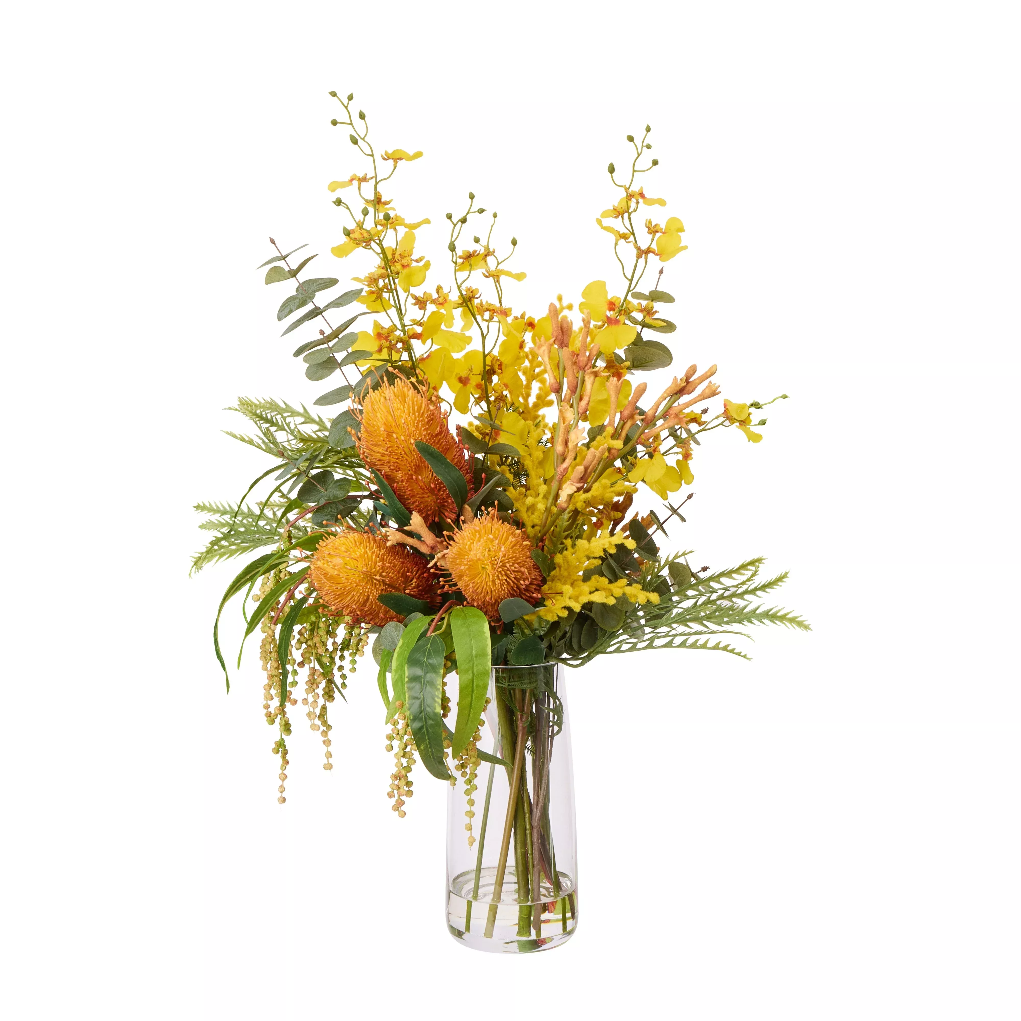 Rogue Banksia Wattle Mix - Alana Vase Yellow & Green